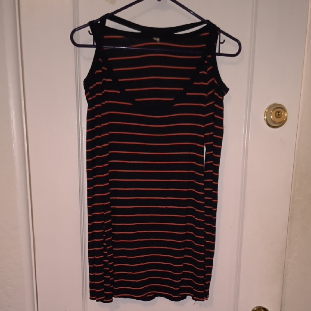 Elegant Black and Orange Striped Long Sleeve Top